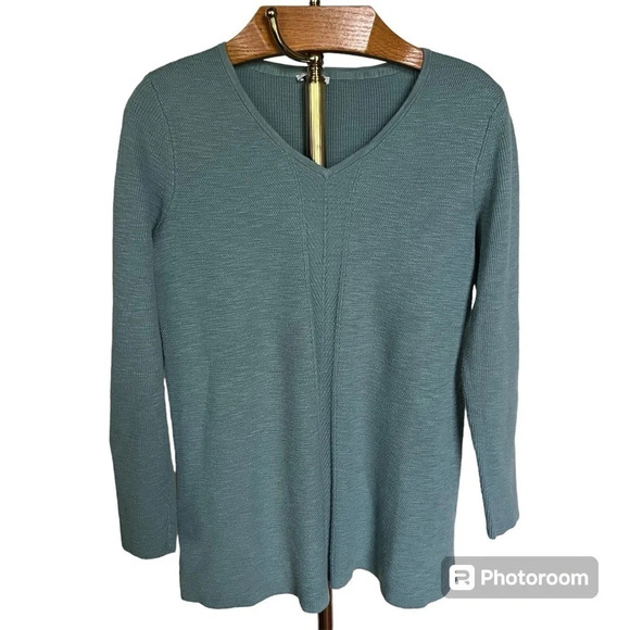 J. JILL ~ Green Cotton Blend  Sweater - Picture 1 of 9